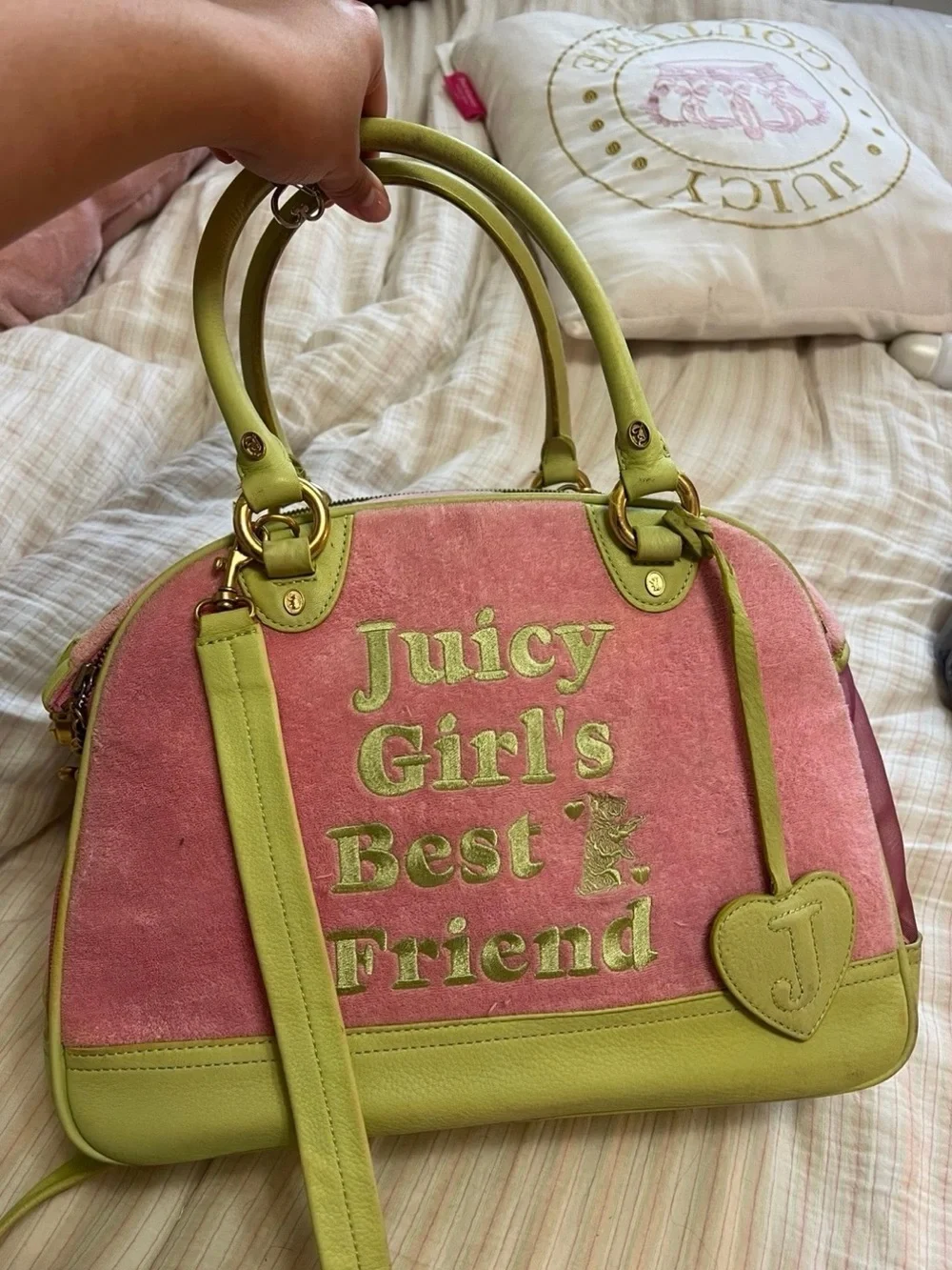 Vintage Juicy Couture pink and green Girl's Best Friend dog carrier